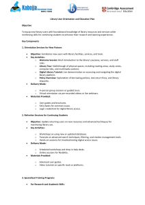 Library User Orientation & Education Plan