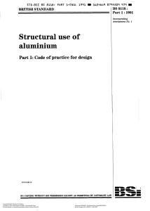 BS 8118 Part 1: Structural Use of Aluminium Design Code