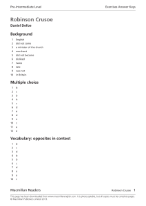 Robinson Crusoe Exercises Answer Key