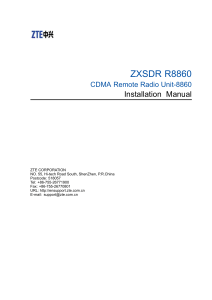 ZXSDR R8860 CDMA Remote Radio Unit Installation Manual