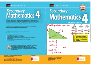 Secondary Mathematics 4 Coursebook