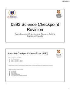 0893 Science Checkpoint Revision Guide