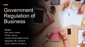 Government Regulation of Business