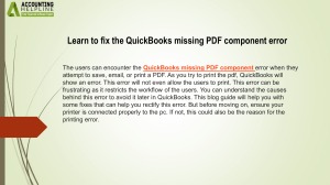 Fix QuickBooks Missing PDF Component Error