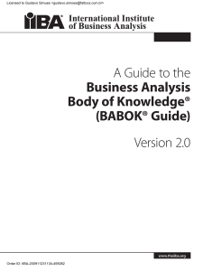 BABOK Guide Version 2.0: Business Analysis Body of Knowledge