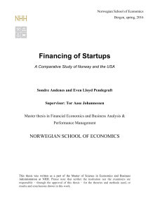 Financing Startups: Norway vs USA Master Thesis