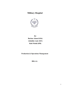 Lean Healthcare Implementation at Military Hospital, Rawalpindi