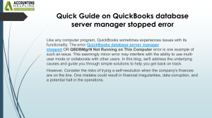 QuickBooks Database Server Manager Error Fix Guide