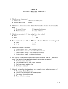 Physics Moments Worksheet Grade 9