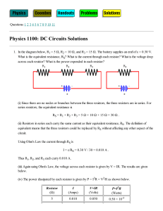 DC Circuits Solutions