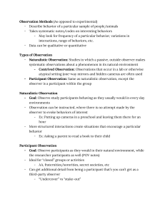 Observation Methods in Research