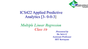 Multiple Linear Regression: Applied Predictive Analytics