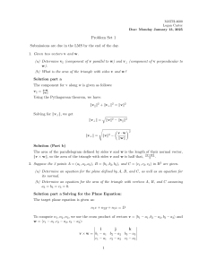 Math Problem Set: Vectors, Planes, Tangents