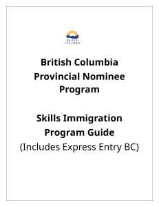 BC PNP Skills Immigration Program Guide