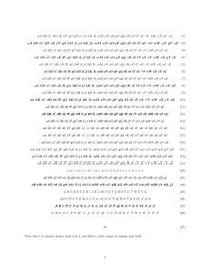 Font Sample Sheet: Uppercase, Lowercase, Numbers