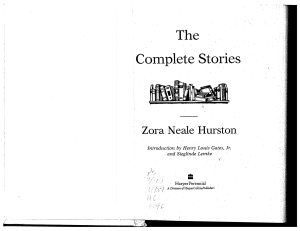 The Complete Stories by Zora Neale Hurston Book Cover