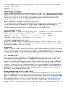 UTRGV Syllabus Policies: Disability, Conduct, Services