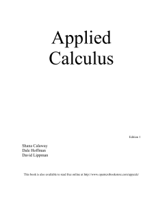 Applied Calculus Textbook: Derivatives, Integrals, Business Applications