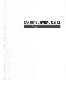 Canadian Criminal Justice Primer Textbook