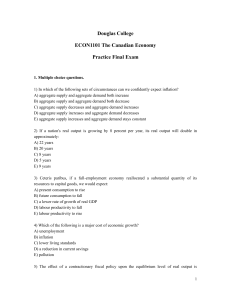 ECON1101 Canadian Economy Practice Final Exam