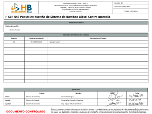 F-SER-046 Puesta en Marcha de Sistema de Bombeo Diésel Contra Incendio