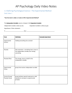 Psychology Experimental Method Worksheet