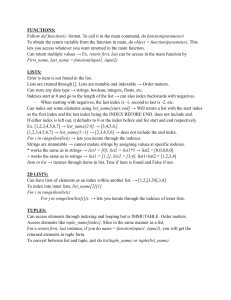 Python Data Structures & Functions Reference