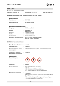 BYK-A 555 Safety Data Sheet