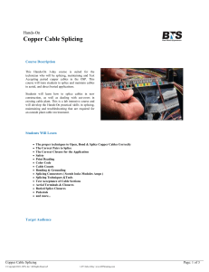 Copper Cable Splicing Course Description