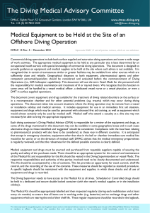 Offshore Diving Medical Equipment Guidance DMAC 15