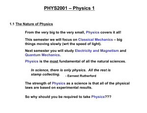 Physics 1 Course Material: Mechanics, Units, Vectors