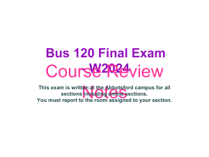 BUS 120 Marketing Course Review Notes