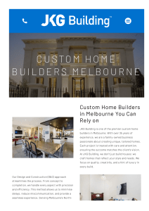 Custom Home Builders Melbourne | JKG Building