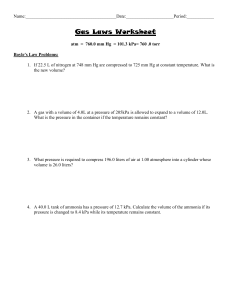 Gas Laws Worksheet: Boyle's, Charles', Combined