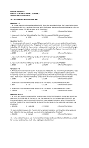 Accountancy Exam: Final Withholding & Capital Gains Tax