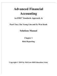 Advanced Financial Accounting Solutions Manual: Risk Reporting