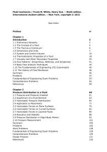 Fluid Mechanics Textbook Table of Contents