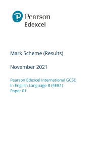 Pearson Edexcel English Language B Mark Scheme