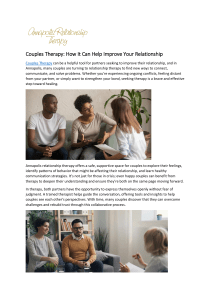 Couples Therapy: Improve Your Relationship