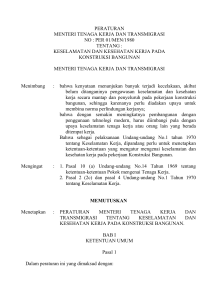 Peraturan K3 Konstruksi Bangunan