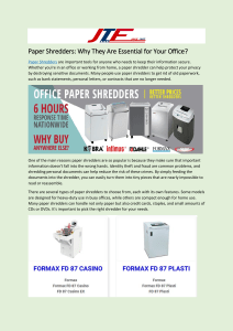 Paper Shredders: Essential for Office Security