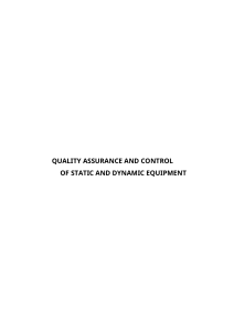 Quality Assurance & Control for Static & Dynamic Equipment