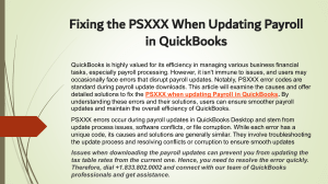 Fixing QuickBooks Payroll PSXXX Errors