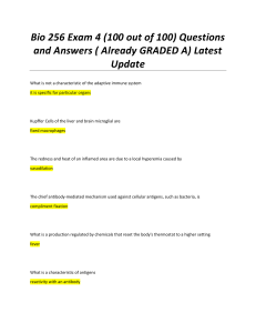 Bio Exam 4: Immunology & Physiology Q&A