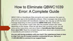 Fix QBWC1039 QuickBooks Web Connector Error