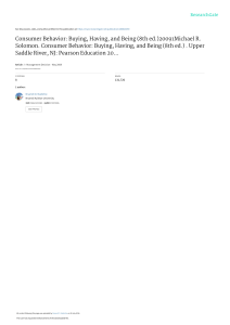 Consumer Behavior Book Review: Solomon (8th ed.)