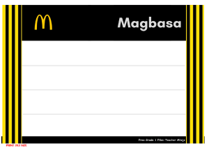 MCDO MAGBASA CATCH-UP FRIDAY ACTIVITY Teacher Mhejz