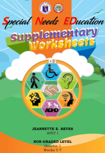 Special Needs Education Worksheets: Rhyming, Alphabet, Letters