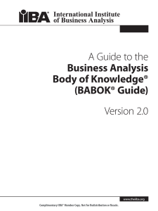 BABOK Guide: Business Analysis Body of Knowledge Version 2.0