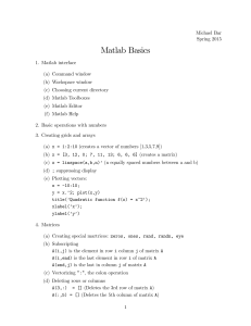 Matlab Basics Course Material